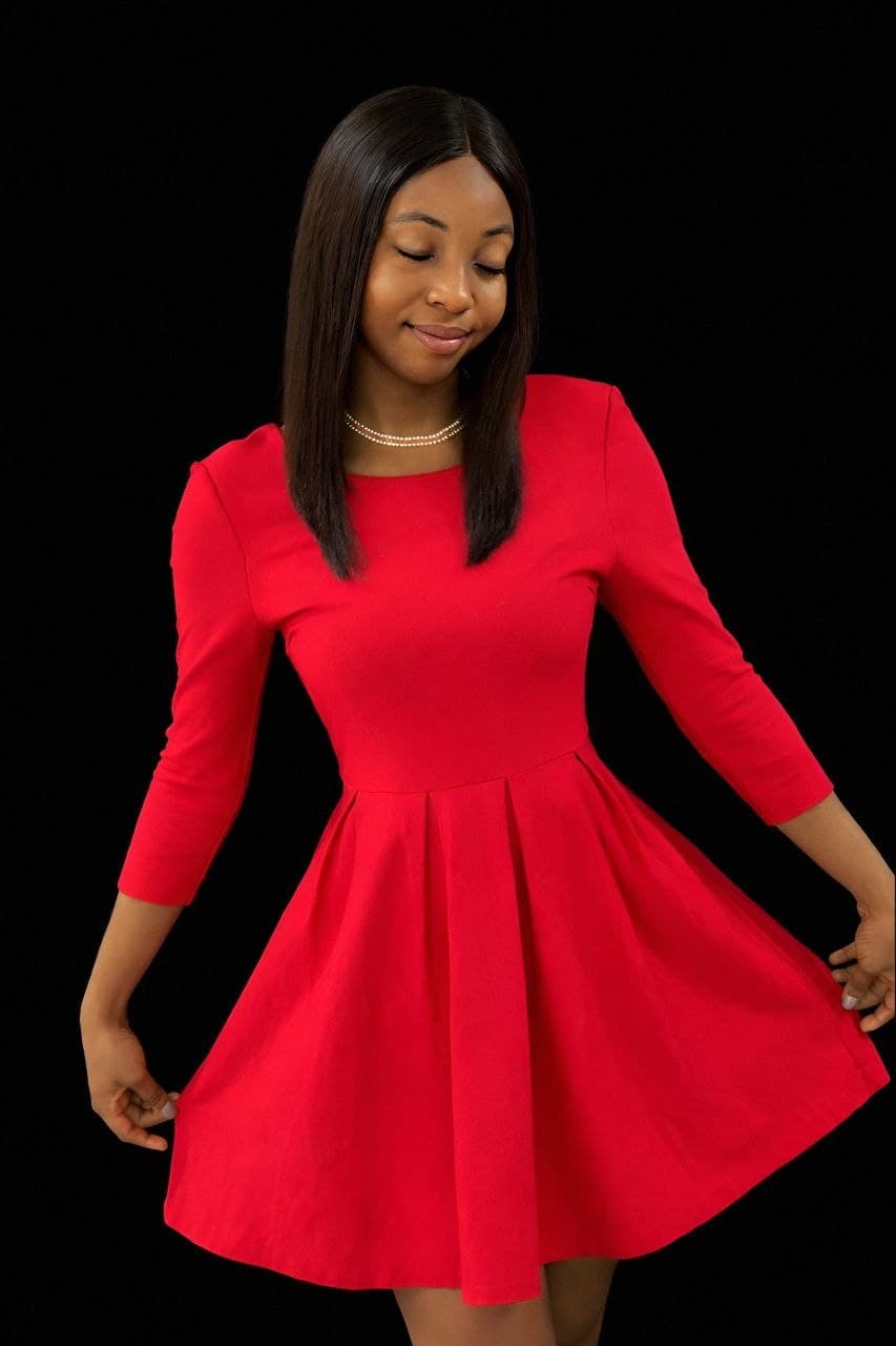 Red Fit-and-Flare Dress